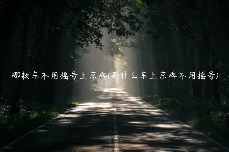 哪款车不用摇号上京牌(买什么车上京牌不用摇号)