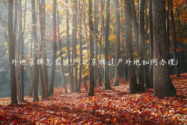 外地京牌怎么过户(北京牌过户外地如何办理)