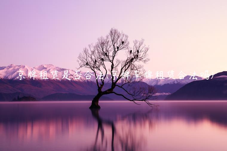 京牌租赁是否合法(京牌车牌租赁合法吗)