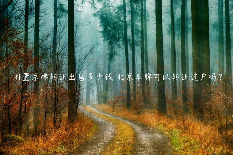 闲置京牌转让出售多少钱 北京车牌可以转让过户吗？