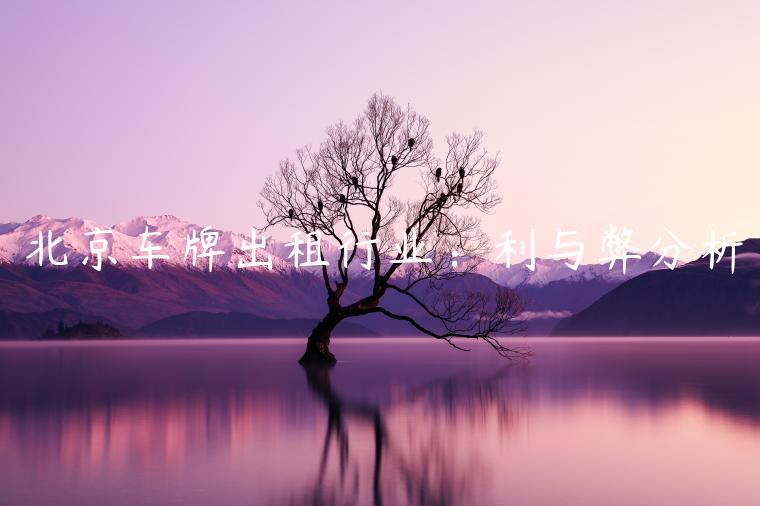 北京车牌出租行业：利与弊分析