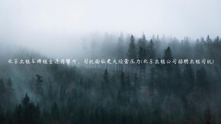 北京出租车牌租金逐月攀升，司机面临更大经营压力(北京出租公司招聘出租司机)