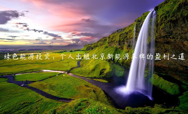 绿色能源投资：个人出租北京新能源车牌的盈利之道