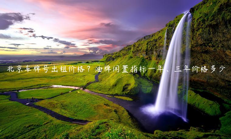 北京车牌号出租价格？油牌闲置指标一年、三年价格多少