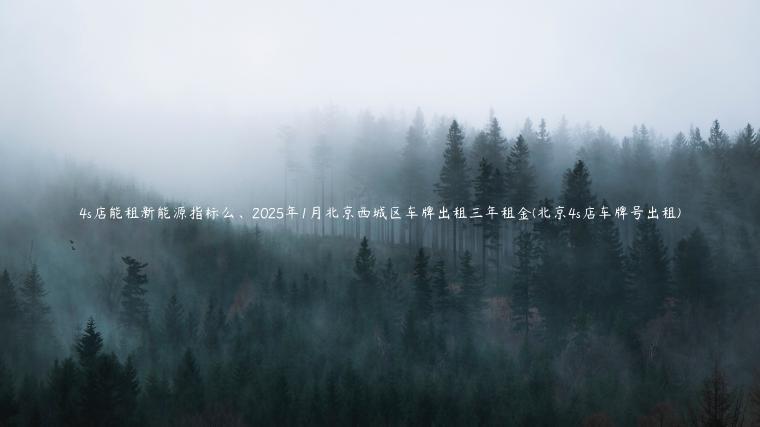 4s店能租新能源指标么、2025年1月北京西城区车牌出租三年租金(北京4s店车牌号出租)