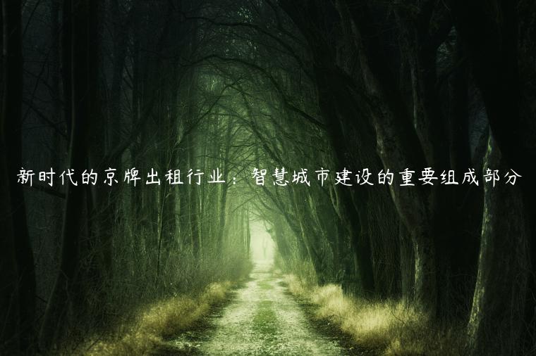 新时代的京牌出租行业：智慧城市建设的重要组成部分