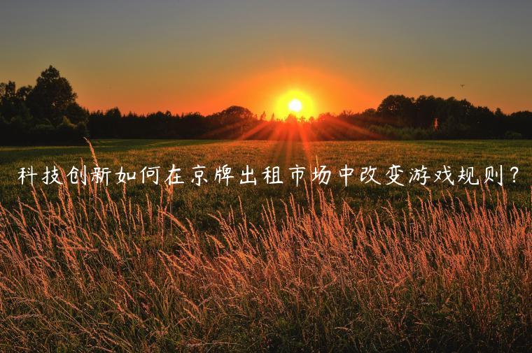 科技创新如何在京牌出租市场中改变游戏规则？