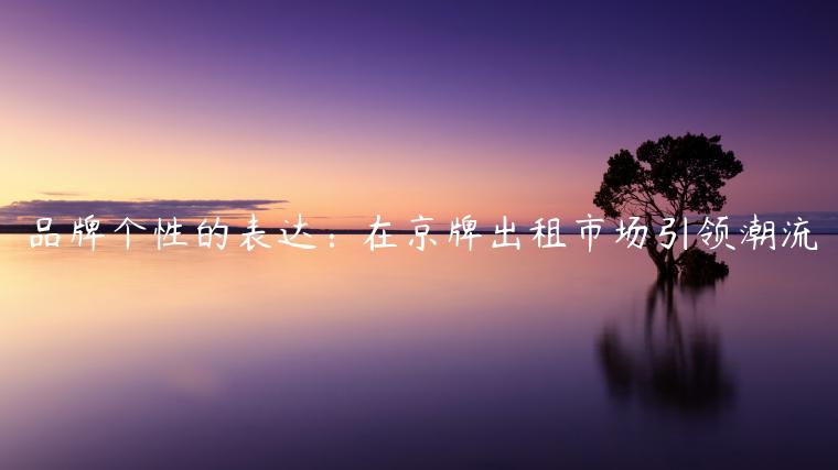 品牌个性的表达：在京牌出租市场引领潮流