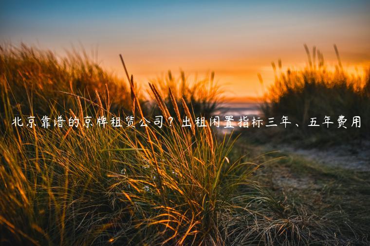 北京靠谱的京牌租赁公司？出租闲置指标三年、五年费用