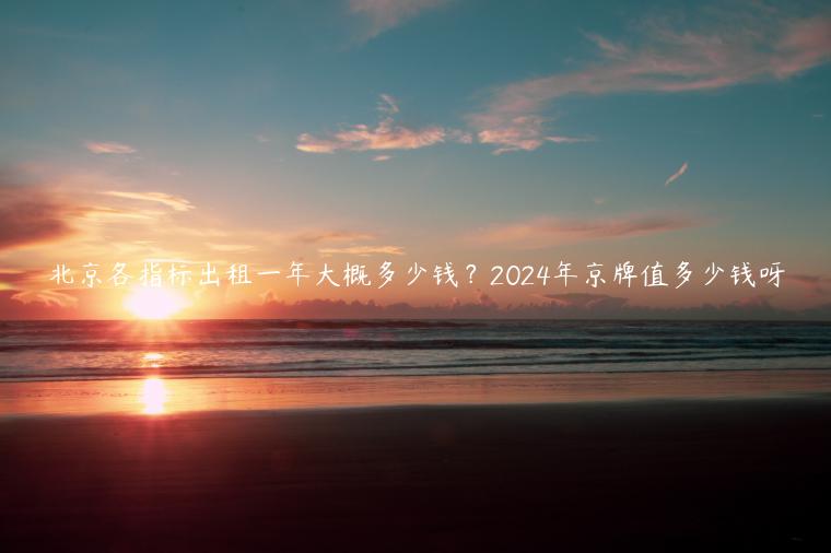 北京各指标出租一年大概多少钱？2024年京牌值多少钱呀