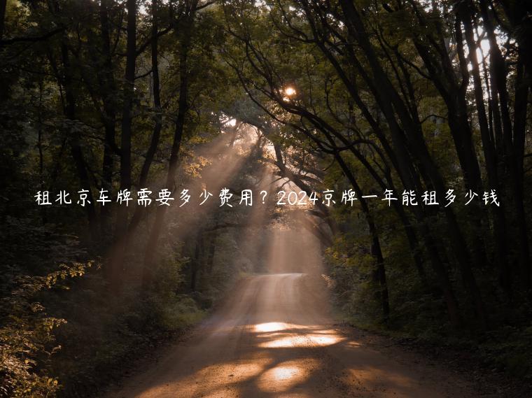 租北京车牌需要多少费用？2024京牌一年能租多少钱