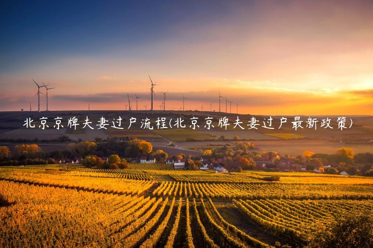 北京京牌夫妻过户流程(北京京牌夫妻过户最新政策)