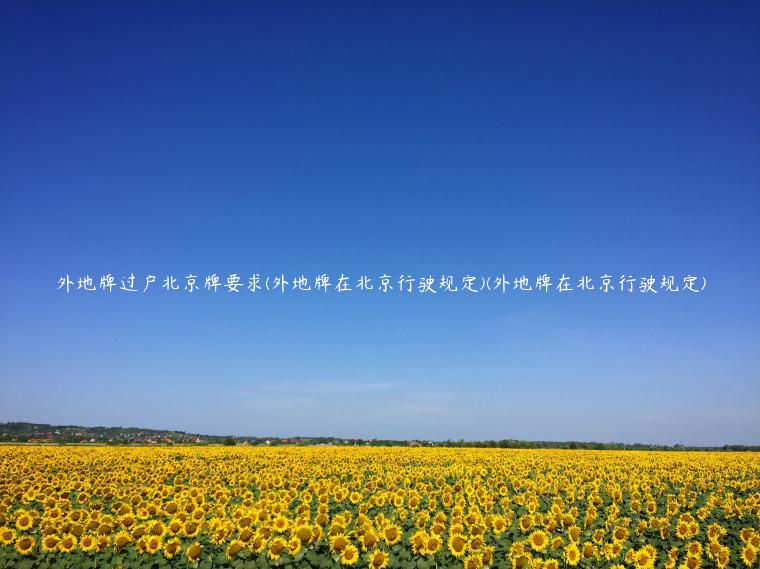 外地牌过户北京牌要求(外地牌在北京行驶规定)(外地牌在北京行驶规定)