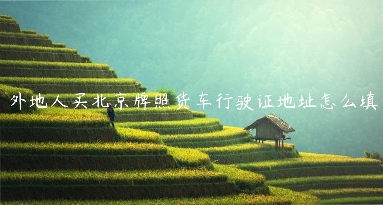 外地人买北京牌照货车行驶证地址怎么填