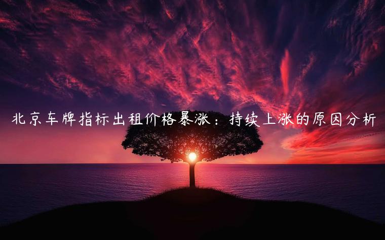 北京车牌指标出租价格暴涨：持续上涨的原因分析