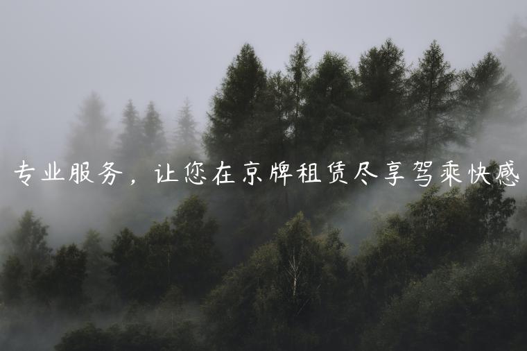 专业服务，让您在京牌租赁尽享驾乘快感