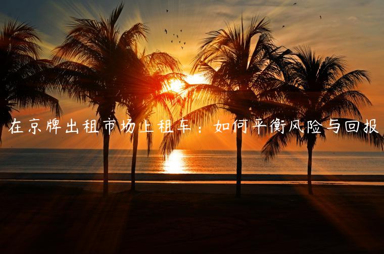 在京牌出租市场上租车：如何平衡风险与回报