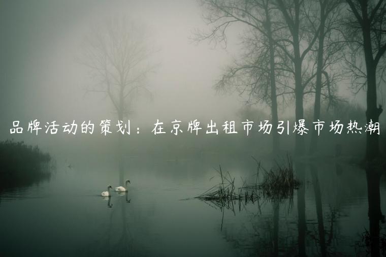 品牌活动的策划：在京牌出租市场引爆市场热潮