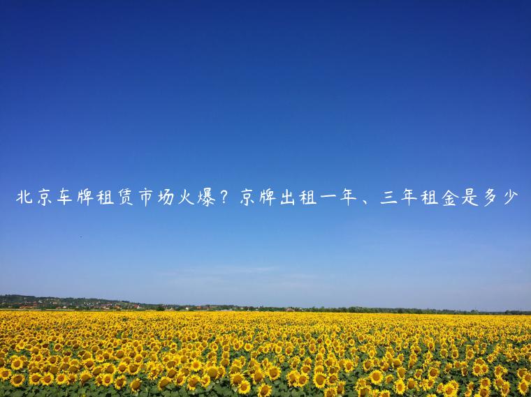 北京车牌租赁市场火爆？京牌出租一年、三年租金是多少