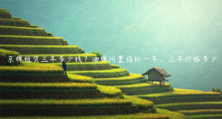 京牌租赁三年多少钱？油牌闲置指标一年、三年价格多少