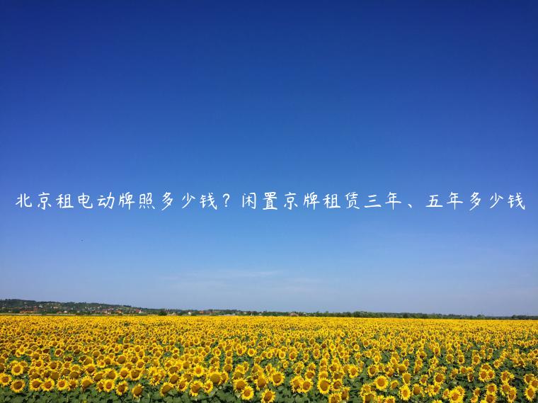北京租电动牌照多少钱？闲置京牌租赁三年、五年多少钱