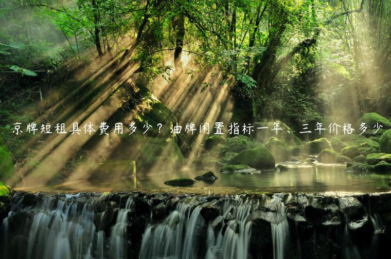 京牌短租具体费用多少？油牌闲置指标一年、三年价格多少