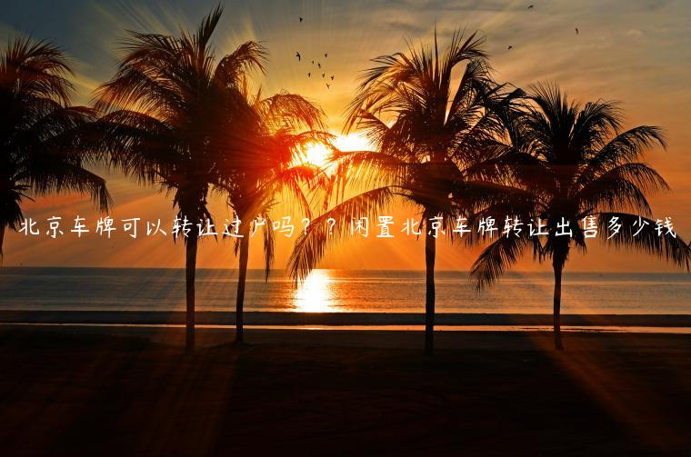 北京车牌可以转让过户吗？？闲置北京车牌转让出售多少钱