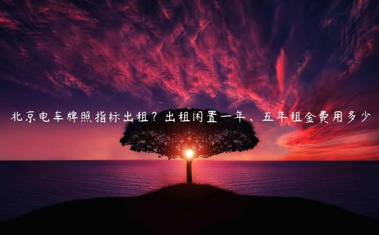 北京电车牌照指标出租？出租闲置一年、五年租金费用多少