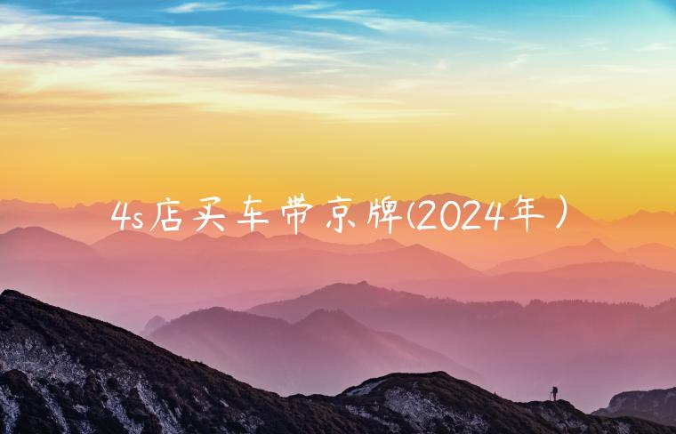4s店买车带京牌(2024年）