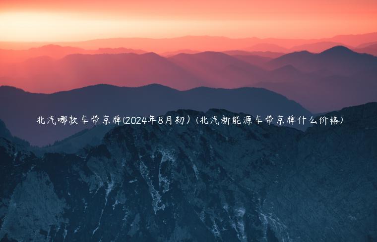 北汽哪款车带京牌(2024年8月初）(北汽新能源车带京牌什么价格)