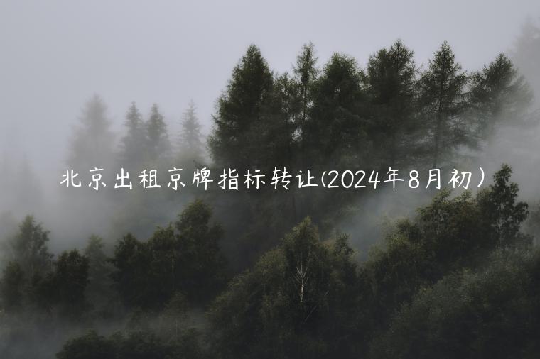 北京出租京牌指标转让(2024年8月初）