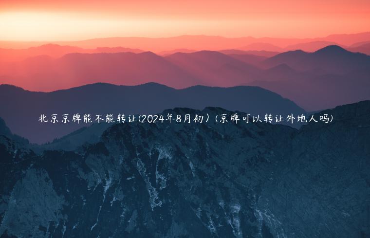 北京京牌能不能转让(2024年8月初）(京牌可以转让外地人吗)
