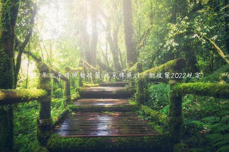 2022年北京牌照新政策(北京牌照过户新政策2022规定)