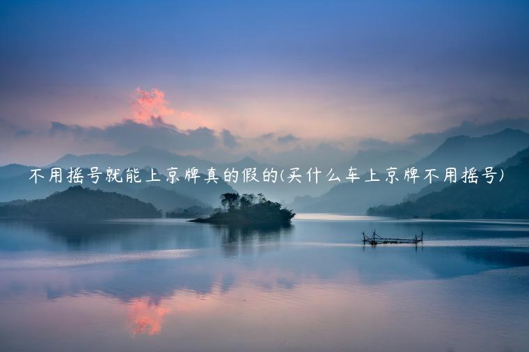 不用摇号就能上京牌真的假的(买什么车上京牌不用摇号)