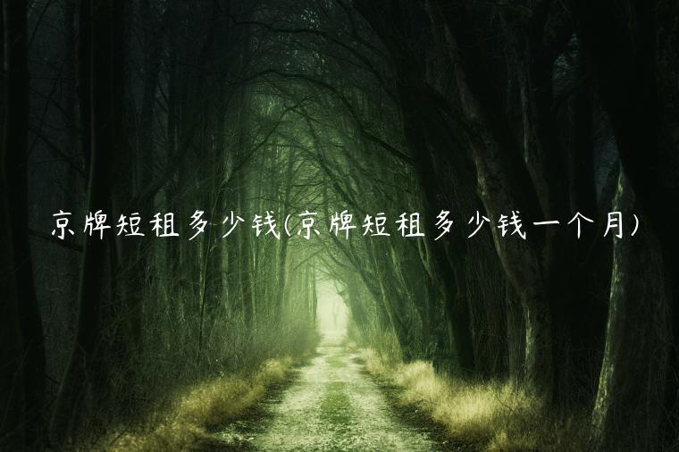 京牌短租多少钱(京牌短租多少钱一个月)
