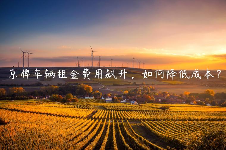 京牌车辆租金费用飙升，如何降低成本？