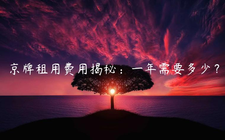 京牌租用费用揭秘：一年需要多少？