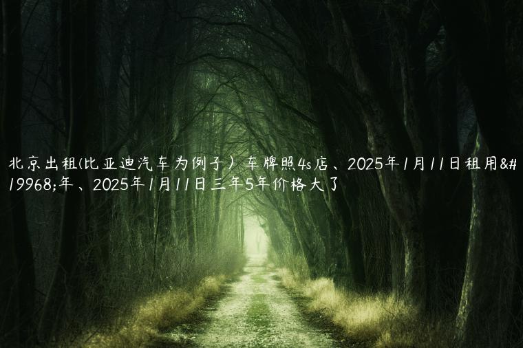 北京出租(比亚迪汽车为例子）车牌照4s店、2025年1月11日租用一年、2025年1月11日三年5年价格大了
