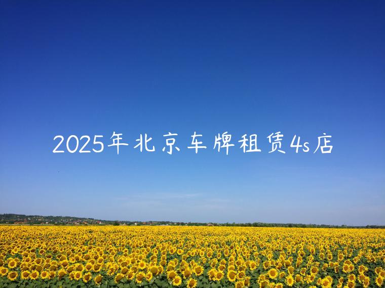 2025年北京车牌租赁4s店