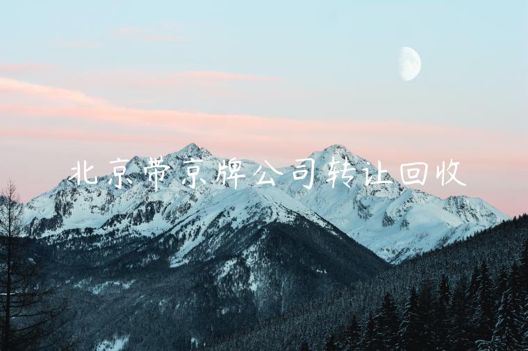 北京带京牌公司转让回收